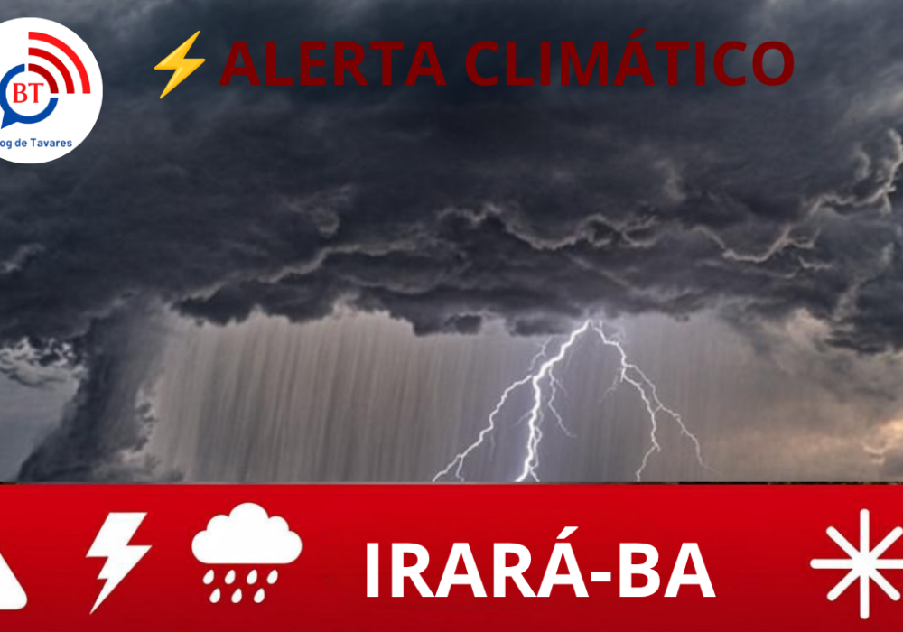 Irará deve manter atenção às condições climáticas nos próximos dias, apesar de baixo risco de eventos severos 