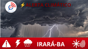 Irará deve manter atenção às condições climáticas nos próximos dias, apesar de baixo risco de eventos severos 