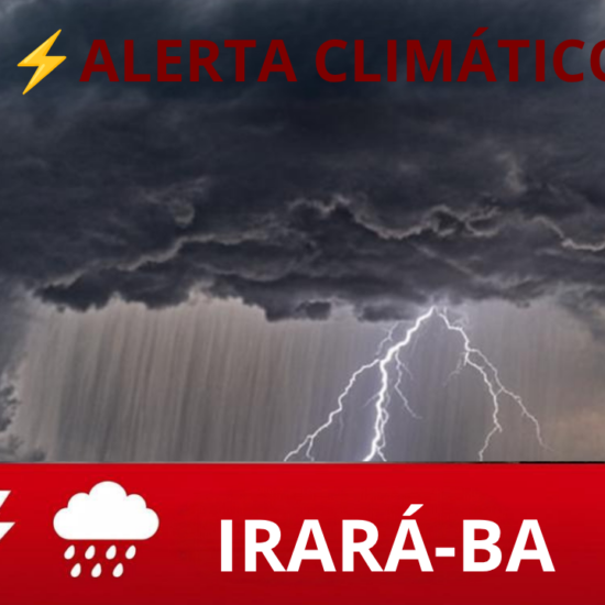 Irará deve manter atenção às condições climáticas nos próximos dias, apesar de baixo risco de eventos severos 