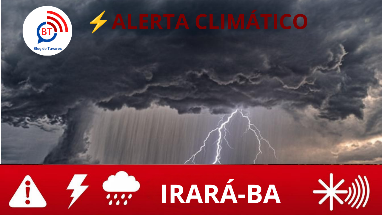 Irará deve manter atenção às condições climáticas nos próximos dias, apesar de baixo risco de eventos severos 