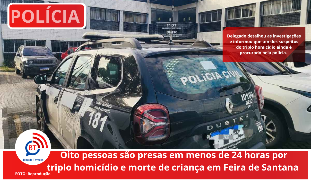 Oito pessoas são presas em menos de 24 horas por triplo homicídio e morte de criança em Feira de Santana