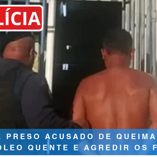 Homem é preso acusado de queimar esposa com óleo quente e agredir os filhos 