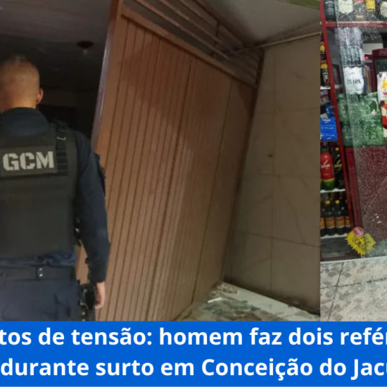Momentos de tensão: homem faz dois reféns com vidro durante surto em Conceição do Jacuípe 