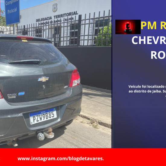 Polícia Militar recupera veículo roubado após perseguição na BA-503 