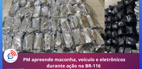 PM apreende maconha, veículo e eletrônicos durante ação na BR-116