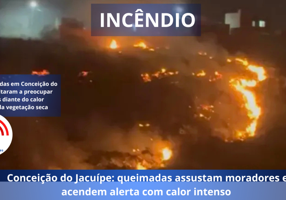 Conceição do Jacuípe: queimadas assustam moradores e acendem alerta com calor intenso 