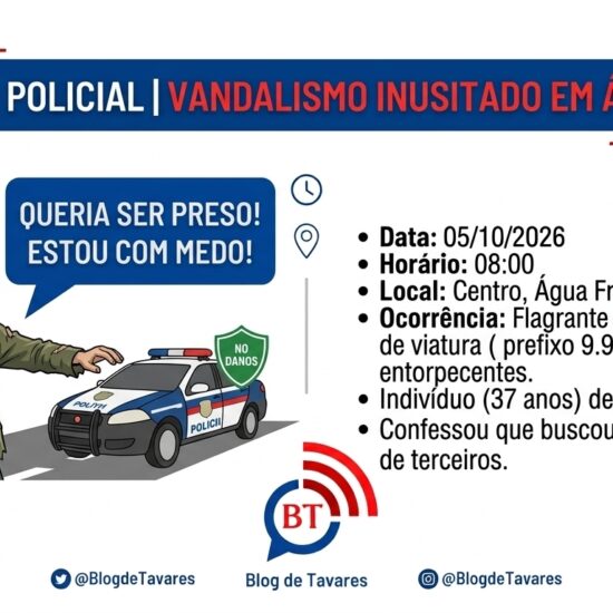 Homem é detido após apedrejar viatura da PM e relatar que 'queria ser preso' por medo em Água Fria 