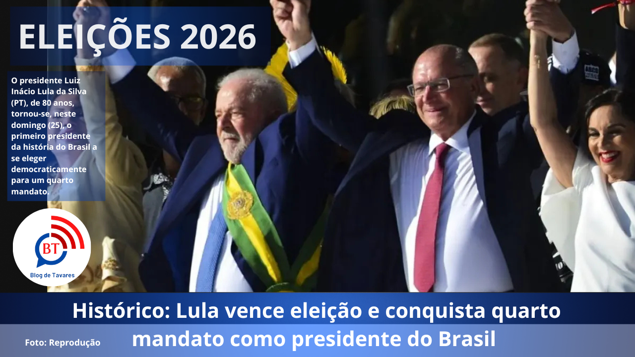 O presidente Luiz Inácio Lula da Silva (PT), de 80 anos, tornou-se, neste domingo (25), o primeiro presidente da história do Brasil a se eleger democraticamente para um quarto mandato