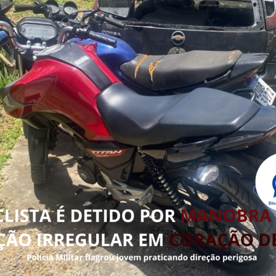 Motociclista é detido por manobra perigosa e direção irregular em Coração de Maria