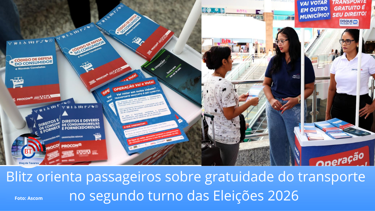 Blitz orienta passageiros sobre gratuidade do transporte no segundo turno das Eleições 2026